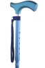 Metallic Matt Crutch Handle Folding Walking Stick - Blue