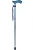 Metallic Matt Crutch Handle Folding Walking Stick - Blue