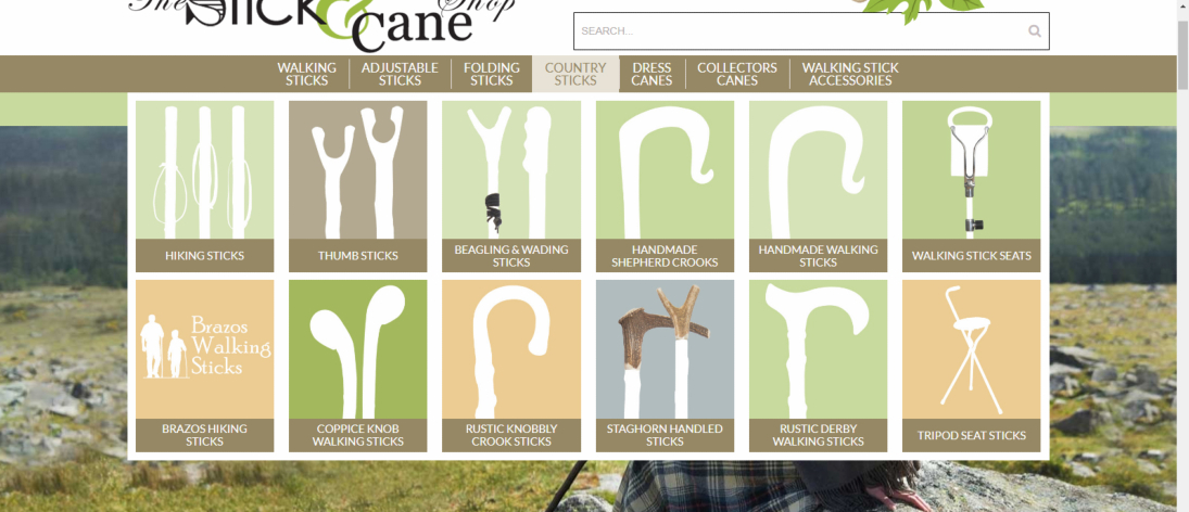 Refreshed Main Menu at The Stick & Cane Shop