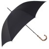 Gents Black Umbrella with Bamboo Handle