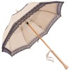 Mathilde - UVP Beige Parasol with Navy Lace Bands by Pierre Vaux
