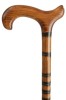 Ladies Beech Scorched Ringed Derby Walking Stick