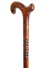 Gents Scorched Beech Derby Walking Stick with Spiral - Long
