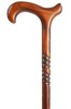 Gents Scorched Beech Derby Walking Stick with Spiral - Long