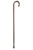 Cherrywood Crook Handled Walking Stick - Flame Scorched