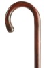 Cherrywood Crook Handled Walking Stick - Flame Scorched