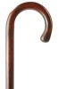 Cherrywood Crook Handled Walking Stick - Flame Scorched