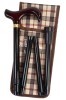 Maple Handled Derby Folding Walking Cane with Check Pouch
