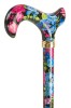 Tea Party Adjustable Walking Stick - Blue/Pink Floral