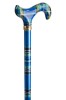 Fashion Derby Adjustable Walking Stick - Blue Tartan