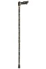 Anatomical Black Floral Adjustable Walking Cane - Left Handed