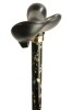 Anatomical Black Floral Adjustable Walking Cane - Left Handed