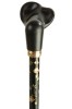 Anatomical Black Floral Adjustable Walking Cane - Right Handed