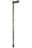 Anatomical Black Floral Folding Walking Cane - Right Handed