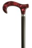 Acrylic Derby Moderne Walking Stick - Garnet Marbled