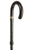 Black Crook Handle Folding Walking Stick