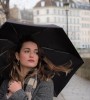 Black Folding Compact Umbrella by Anatole of Paris – JANE