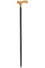 Tan Crutch Handled Black Walking Stick