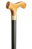 Tan Crutch Handled Black Walking Stick