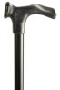 Extra Strong & Long Black Anatomical Walking Stick - Left Handed