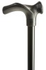 Extra Strong & Long Black Anatomical Walking Stick - Left Handed