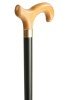 Black Derby Walking Cane with Natural Handle