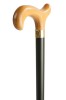 Black Derby Walking Cane with Natural Handle