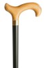 Black Derby Walking Cane with Natural Handle