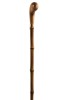 Wooden Handled Pistol Grip Walking Cane with Bamboo Shaft