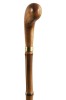 Wooden Handled Pistol Grip Walking Cane with Bamboo Shaft