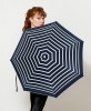 White Stripes on Navy Folding Compact Umbrella by Anatole of Paris  PABLO