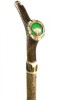 Stout Staghorn Crown Hiking Stick with Highland Cow and Hobby Falcon Decals