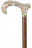 Acrylic Derby Moderne Walking Stick - Golden Beige Marbled