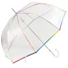 Clear Dome Umbrella with Spectrum Multicolour Trim