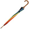 Rainbow Umbrella with Wooden Crook Handle by Falcone