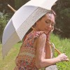 Leonie UVP Beige Parasol with Beige Daisy Border by Pierre Vaux