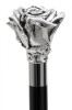 Silver Plated Rose Topped Collectors Cane by Pasotti