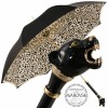 Bellezza Double Canopy Umbrella with Swarovski Crystals and Enamelled Panther Handle by Pasotti