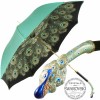 Bellezza Double Canopy Umbrella with Swarovski Crystals and Enamelled Peacock Handle by Pasotti