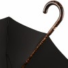 Luxury Gents Black Umbrella with One-Piece Tiger Hickory Handle & Shaft by Pasotti