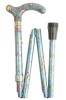 Petite Adjustable Folding Cane - Grey Floral