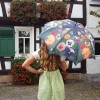 Pansies Art Print Walking Length Umbrella