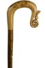 Handmade Oak Burr Scroll & Thistle Shepherd's Crook on Hazel Shaft