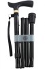 Extra Long Crutch Handle Folding Walking Stick - Black