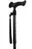 Ergonomic Gel Handle Folding Walking Stick - Black