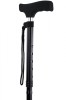 Silicone Crutch Handle Folding Walking Stick - Black