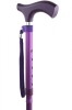 Metallic Matt Crutch Handle Folding Walking Stick - Purple