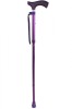 Metallic Matt Crutch Handle Folding Walking Stick - Purple