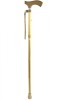 Metallic Matt Crutch Handle Folding Walking Stick - Gold