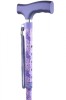 Paisley Crutch Handle Folding Walking Stick - Lilac